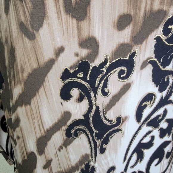 Chico's Travelers Asymmetric hem Tunic top size 1 (Medium) - Picture 3 of 6